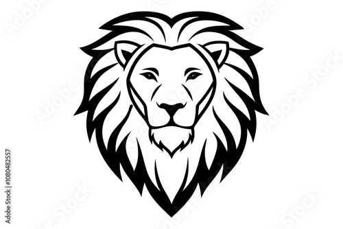 Stunning Lion Head Line Art Vector photo