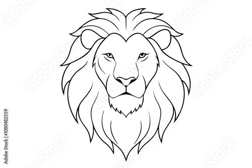 Stunning Lion Head Line Art Vector photo