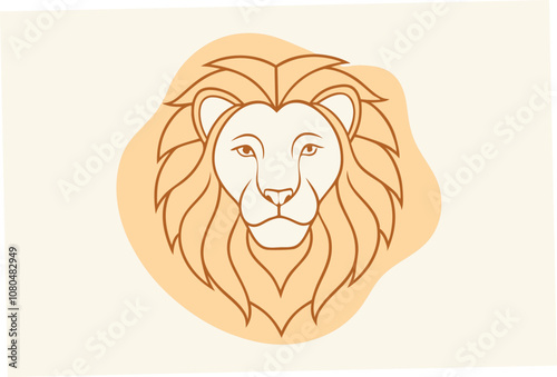 Stunning Lion Head Line Art Vector photo