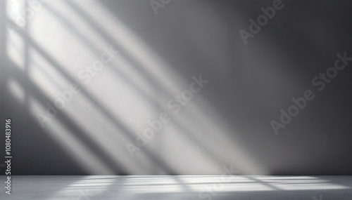 Gray background for product presentation with beautiful lights and shadows