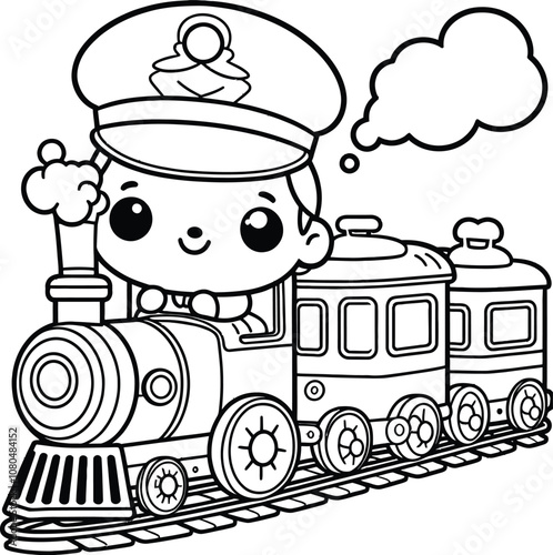 Funny Train coloring pages for kids, kids coloring page, kids book sheets
