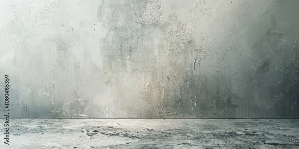Textured concrete wall with gray and green hues, perfect for modern design backgrounds or artistic projects.
