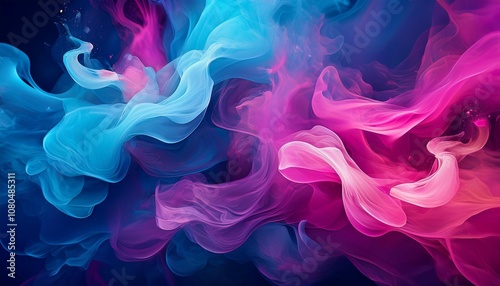 colorful blue and pink smoke forming abstract shapes background texture