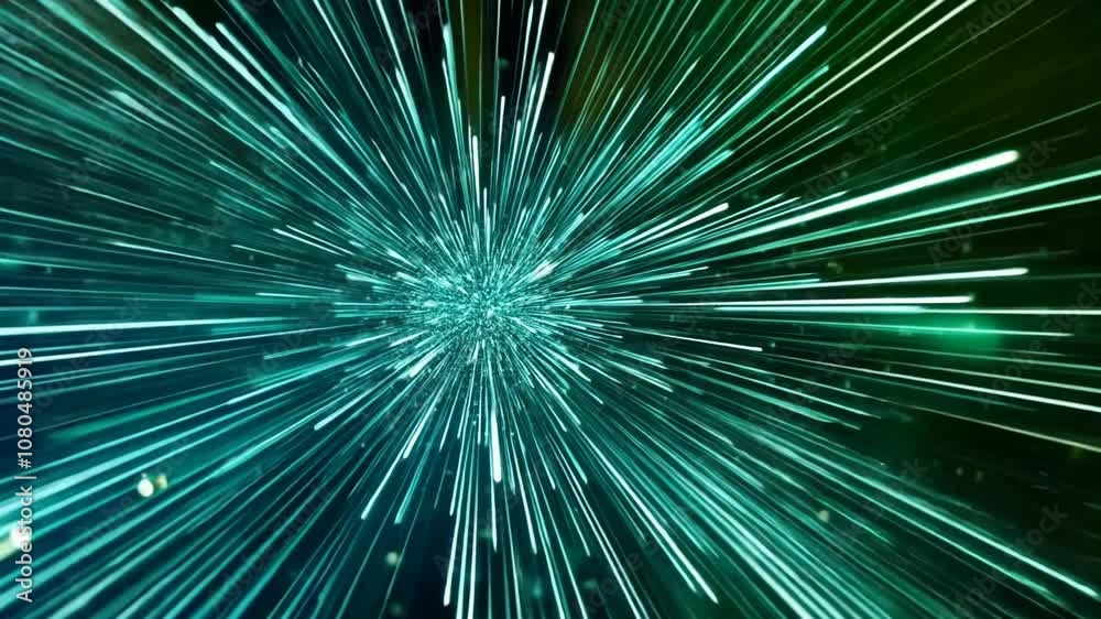 Abstract green light burst resembling speed and technology concepts, ideal for New Year's celebrations Abstract green light burst resembling speed and technology concepts, ideal for New Year's celebrations