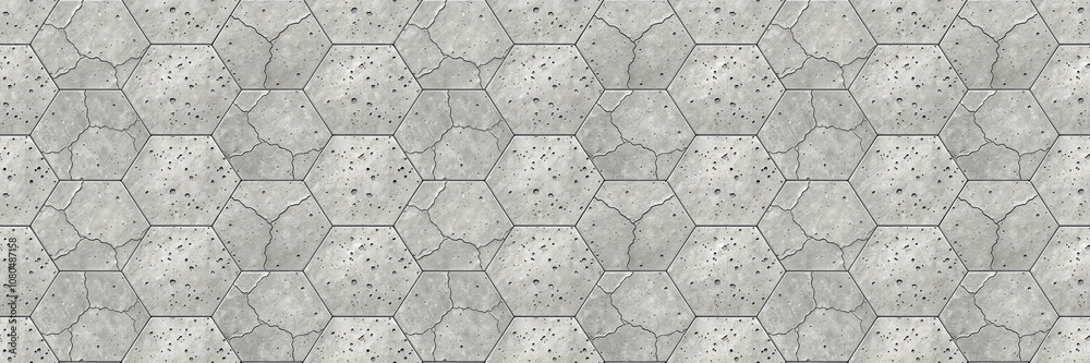 seamless hexagonal tiles with light gray color and a textured surface with small cracks seamless hexagonal tiles with light gray color and a textured surface with small cracks