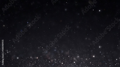 white particle on black background, star bokeh blur dust background