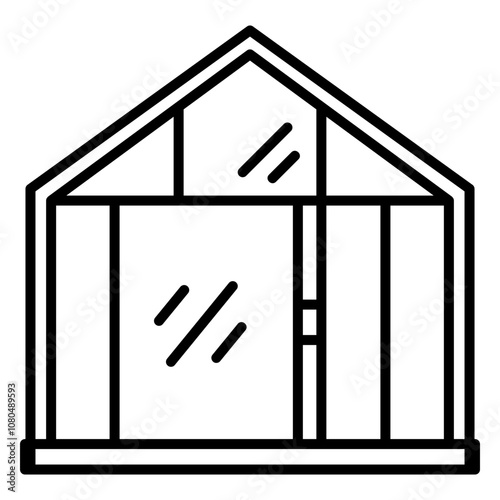 Illustration of Greenhouse Line Icon