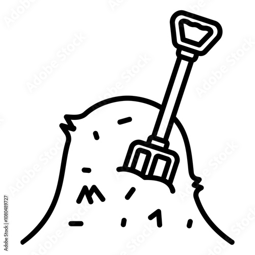 Illustration of Hay and Fork Line Icon