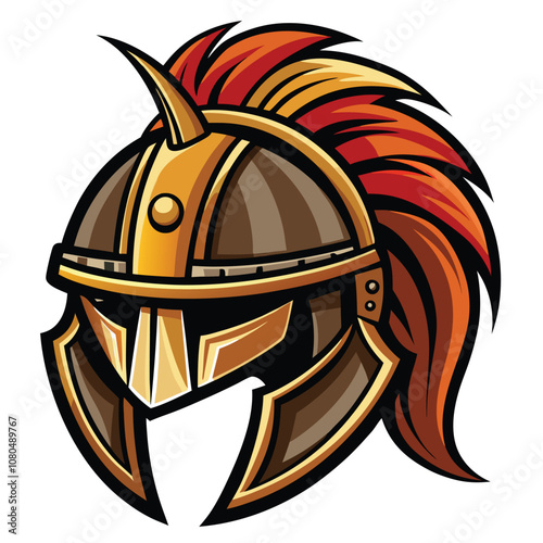 Cavalry helmet vector illustration isolated on a white background