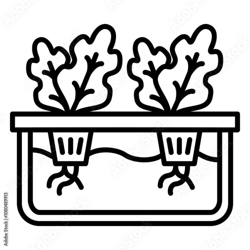 Illustration of Hydroponic Line Icon