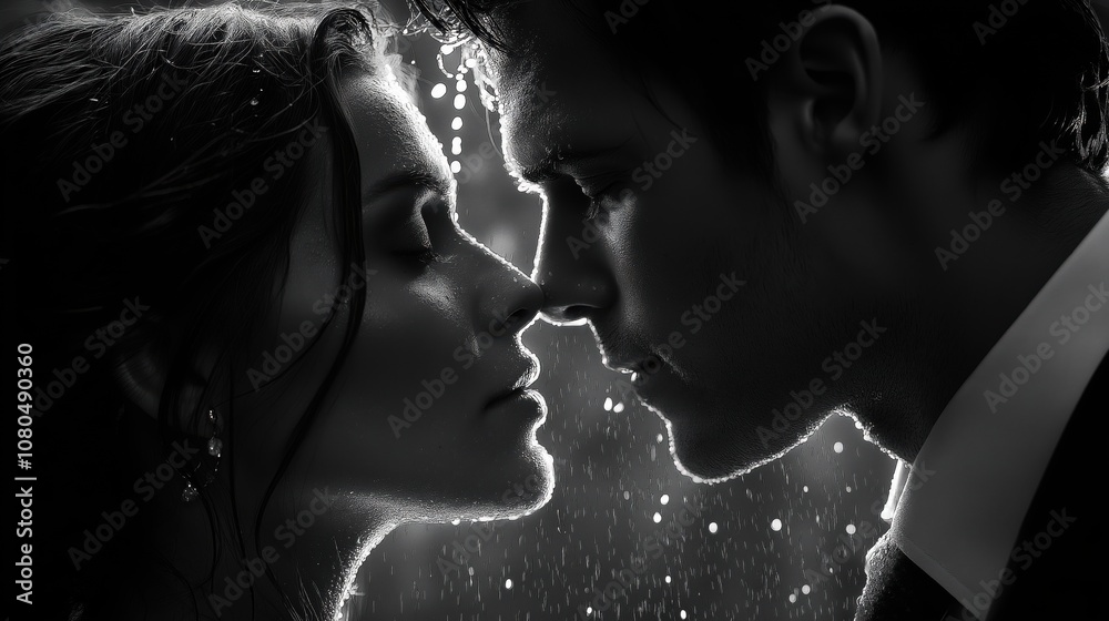 A couple intimately embraces underwater, capturing a tender moment as they lean in for a kiss while surrounded by gentle bubbles and soft light.