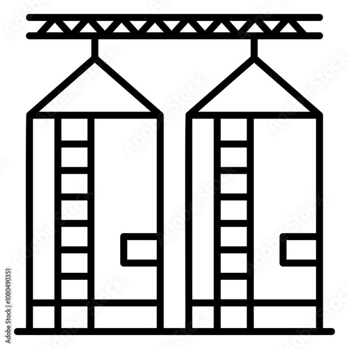 Illustration of Silo Line Icon