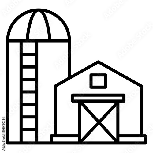 Illustration of Silo Line Icon