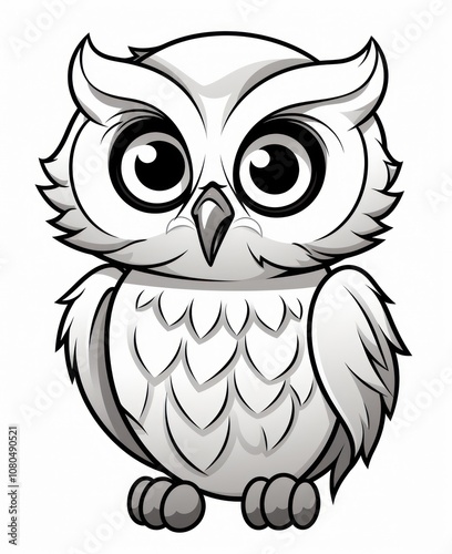 Coloring Page of a Cute Owl for Educational and Creative Use Generative AI photo