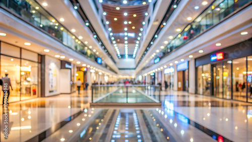 empty shopping mall as blurred abstract background