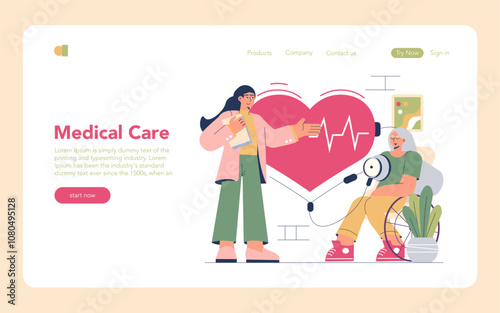 Nursing Home. Flat Vector Illustration