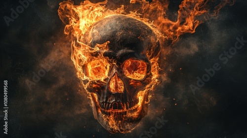 Fiery Skull in a Blaze