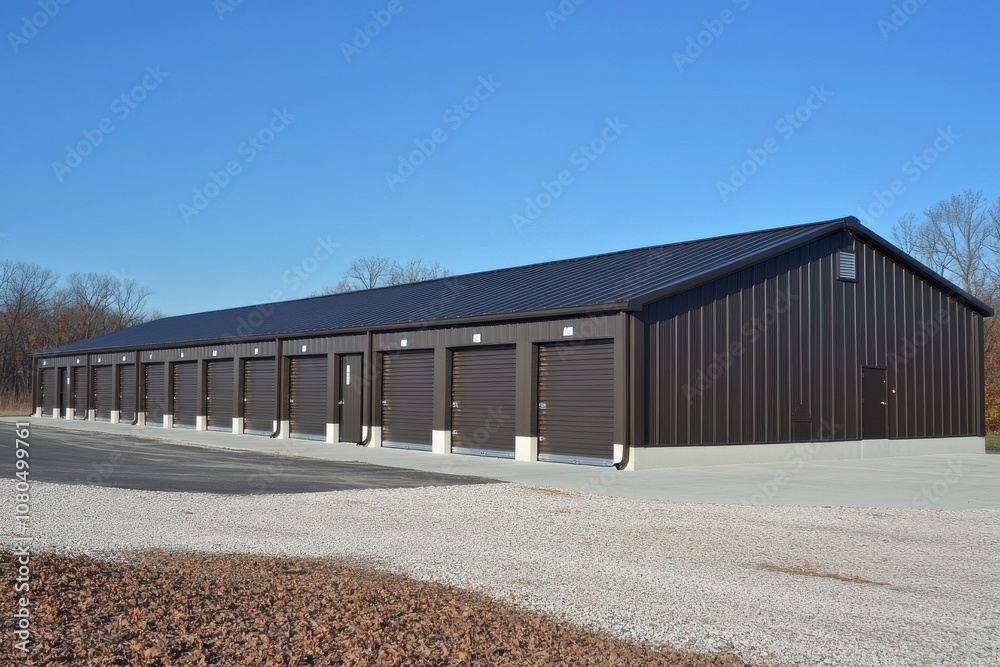 Modern Self-Storage Facility with Closed Storage Units Modern Self-Storage Facility with Closed Storage Units