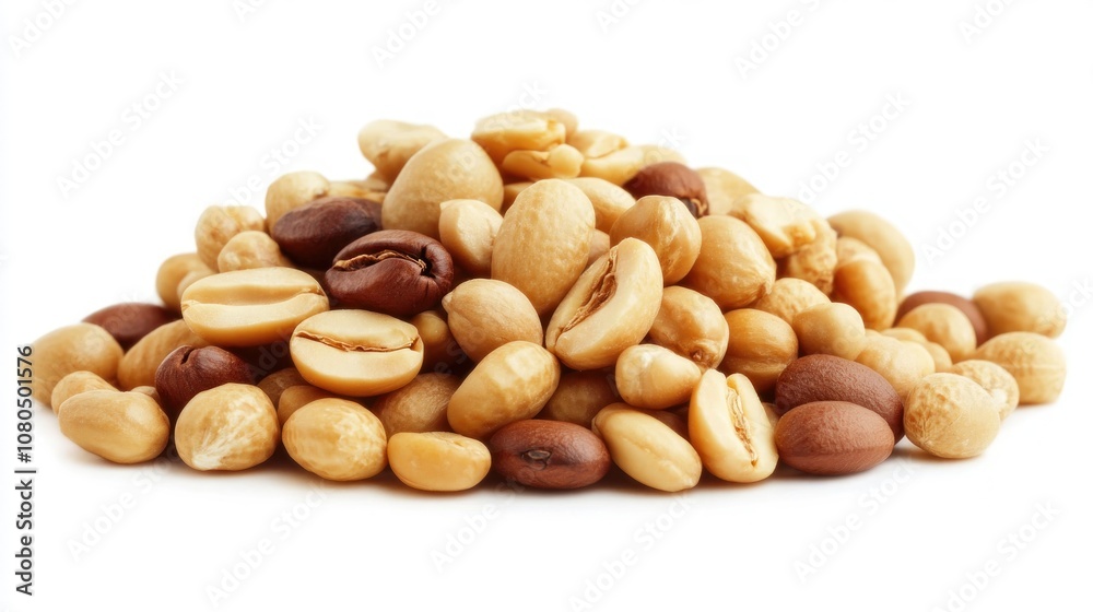 A diverse assortment of coffee beans displayed in a pile. A diverse assortment of coffee beans displayed in a pile.