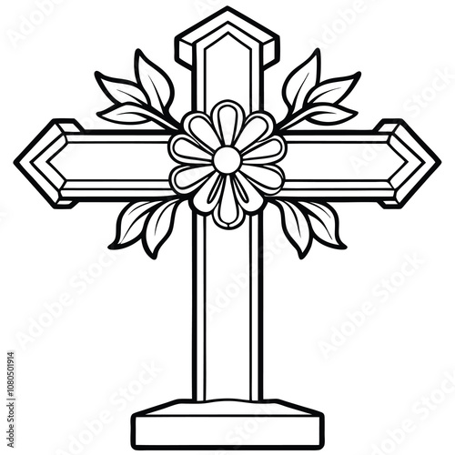 Remembrance Cross vector illustration on White Background