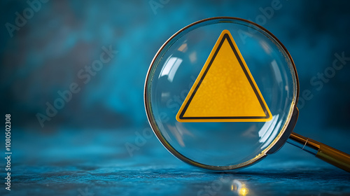 Panne signalée : Attention jaune à travers le microscope (Warning indicated: Yellow caution through the microscope)