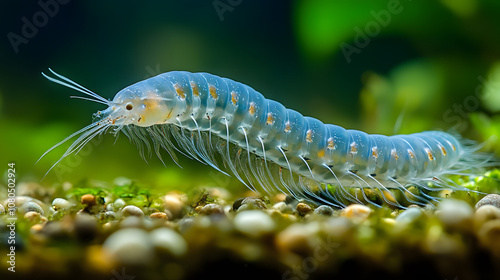 The Graceful Movement of a Paragordius Tricuspidatus Worm in a Peaceful Aquatic Environment photo