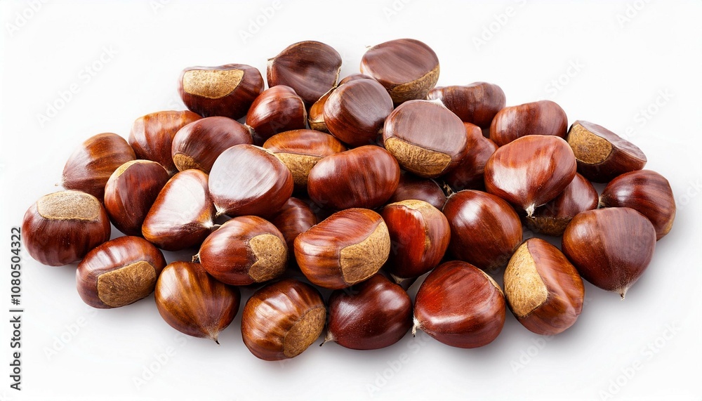 heap of chestnuts top view isolate on transparency background heap of chestnuts top view isolate on transparency background