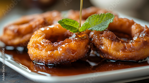 How to Create the Perfect Crispy Fried Apple Rings with Mint and Maple Syrup for a Unique Dessert Experience