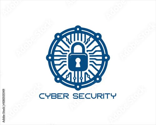 Cyber security logo design icon symbol vector illustration. Modern cyber security logo Template.