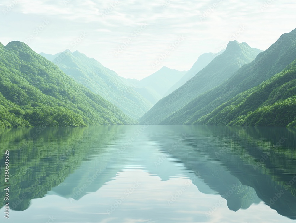 Serene mountain lake, smooth surface, stunning vistas, animated 3D style. Serene mountain lake, smooth surface, stunning vistas, animated 3D style.