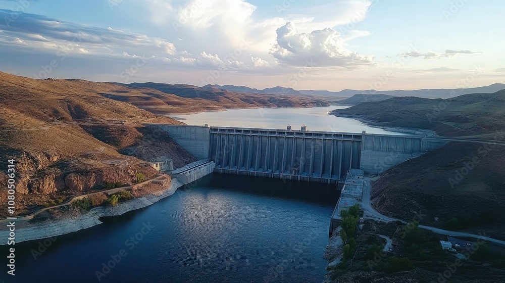 Hydroelectric dam showcasing sustainable water energy use Hydroelectric dam showcasing sustainable water energy use
