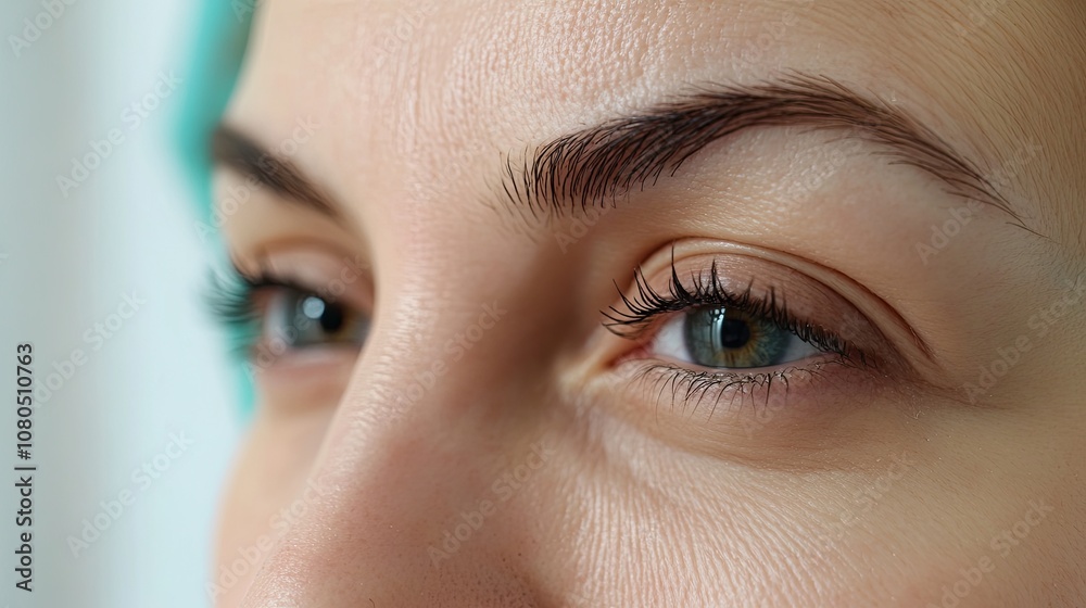 Fototapeta premium A Botox procedure targeting crow's feet around the eyes, showing the precision and care taken during the treatment.