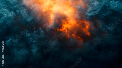 Abstract Background - Dark Smoke and Orange Fire