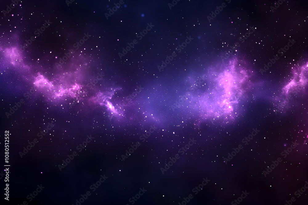 Abstract Background - Purple Nebula, Stars, and Cosmic Dust