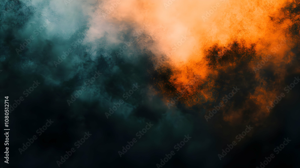 Abstract Background - Orange and Teal Smoke Abstract Background - Orange and Teal Smoke