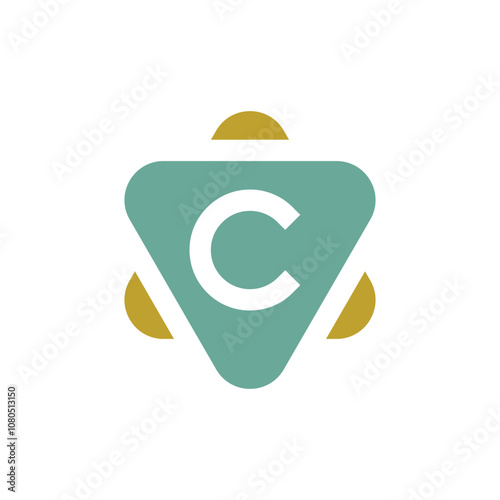 Science fiction abstract symbol letter C logo