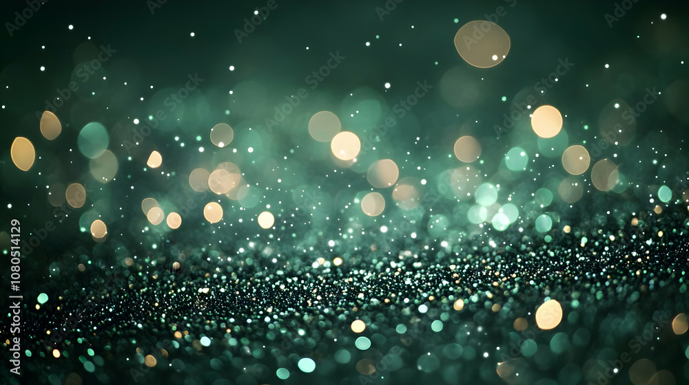 Abstract Background - Emerald Green Sparkle and Bokeh Lights Abstract Background - Emerald Green Sparkle and Bokeh Lights