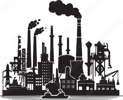 industry silouette vector illustration
