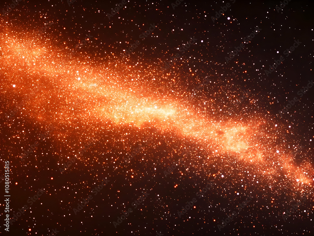 Abstract Background - Sparkling Orange Galaxy Dust and Stars Abstract Background - Sparkling Orange Galaxy Dust and Stars