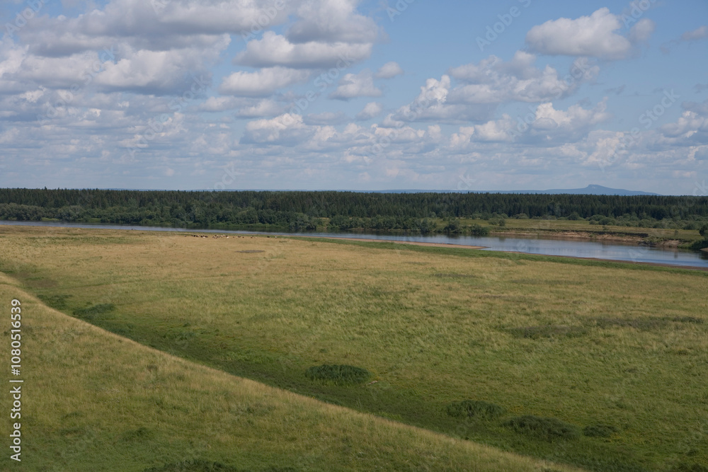 Obraz premium Russia Perm region landscape on a summer cloudy day