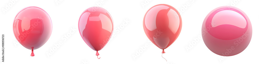 soft pink balloon with reflection 3D illustration realistic texture isolated on white and transparent background soft pink balloon with reflection 3D illustration realistic texture isolated on white and transparent background