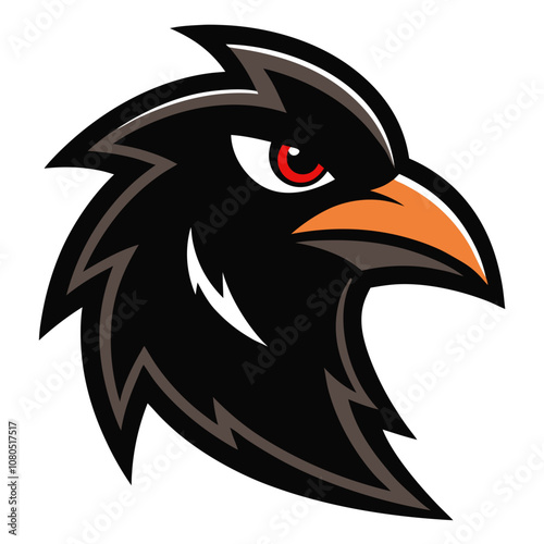 Crow head vector mascot art illustration
