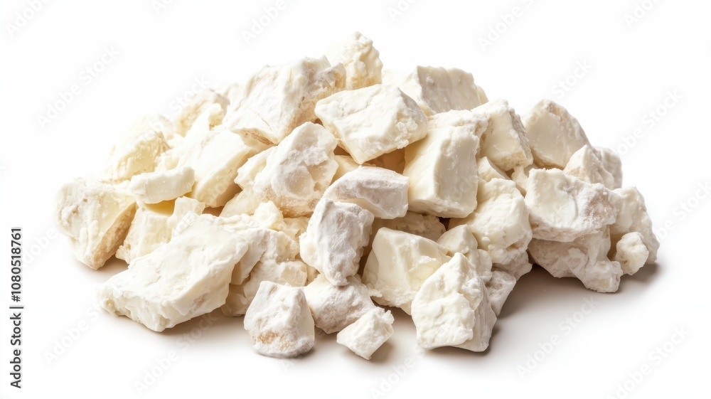 Pieces of cheese feta isolated on white background Pieces of cheese feta isolated on white background