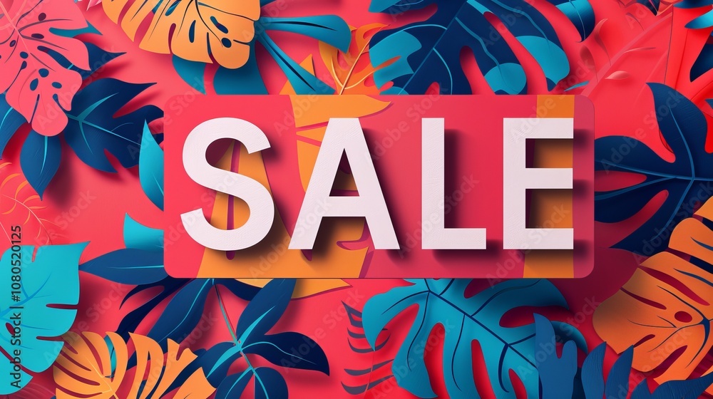 Bold and eye-catching sale banner with vibrant colors and attractive typography Bold and eye-catching sale banner with vibrant colors and attractive typography