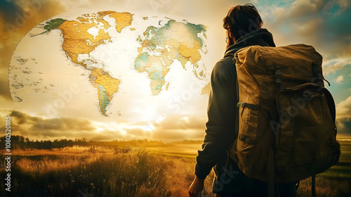 Global Missionary Journey of Faith in Jesus Christ Spreading Christian Teachings with Scripture and Map Fulfilling God's Call Worldwide photo