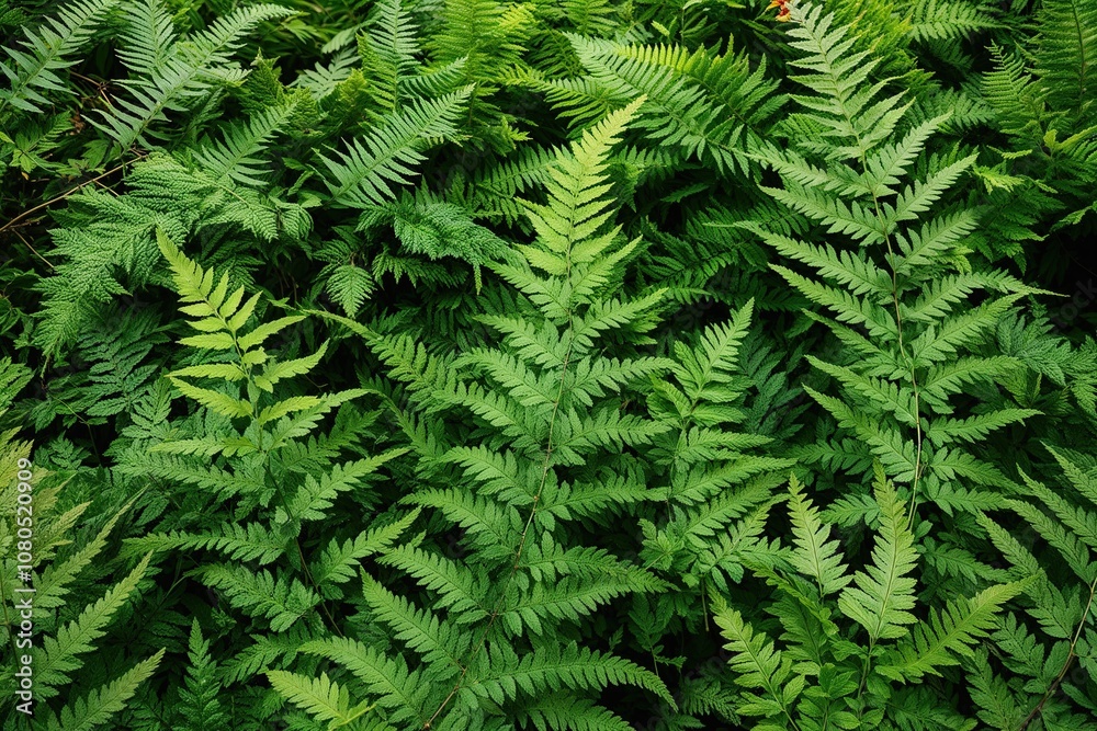 Lush Fern Fronds Creating a Natural Green Texture Maze Lush Fern Fronds Creating a Natural Green Texture Maze