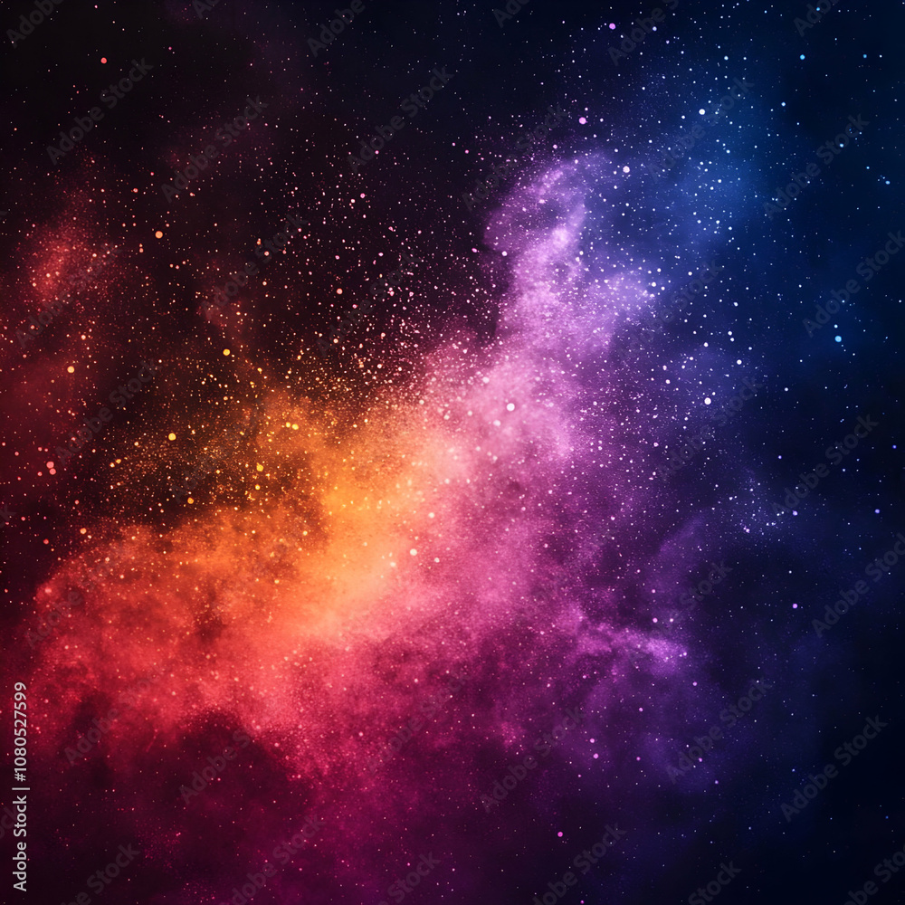 Fototapeta premium Abstract Background - Colorful Cosmic Dust and Stars