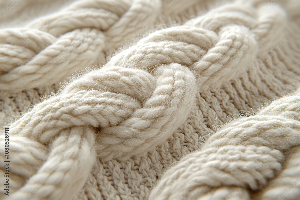 A cozy close-up of intricate knitted textile in creamy beige, perfect for winter-themed designs, holiday decor, or showcasing handmade craftsmanship. A cozy close-up of intricate knitted textile in creamy beige, perfect for winter-themed designs, holiday decor, or showcasing handmade craftsmanship.