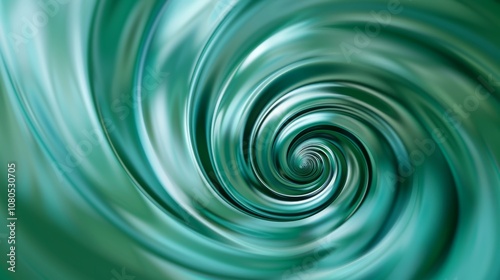 A vibrant abstract green swirl background, perfect for creative design projects, featuring dynamic motion and a vortex effect.