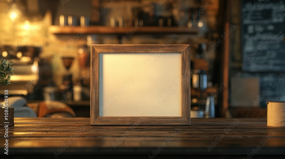 The Wooden Frame on Table The Wooden Frame on Table